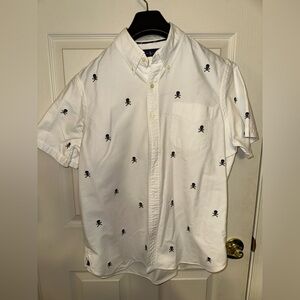 Ralph Lauren Ivory Skull Embroidered Shirt